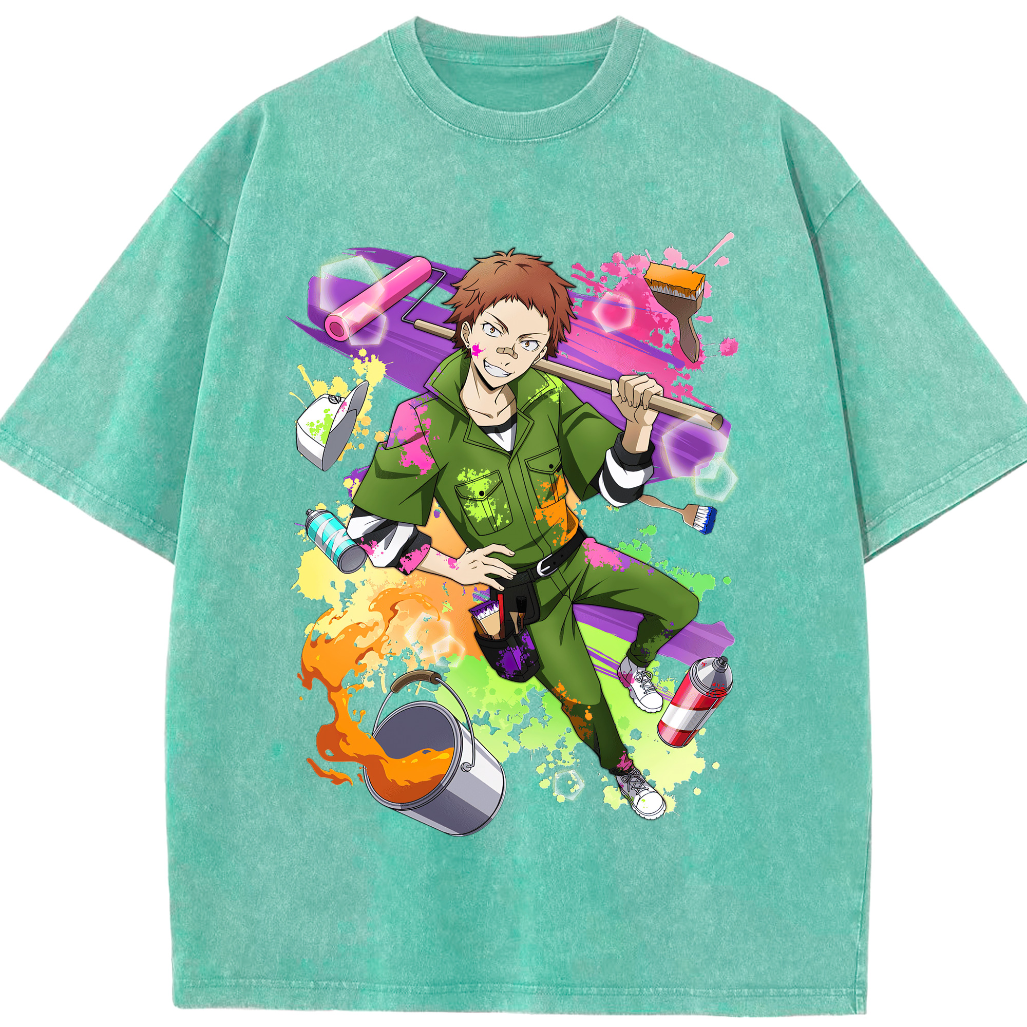 （画像用） 文豪ストレイドッグス Bungo Stray Dogs 綿100% ヴィンテージ風 半袖Tシャツ（フロントプリント）